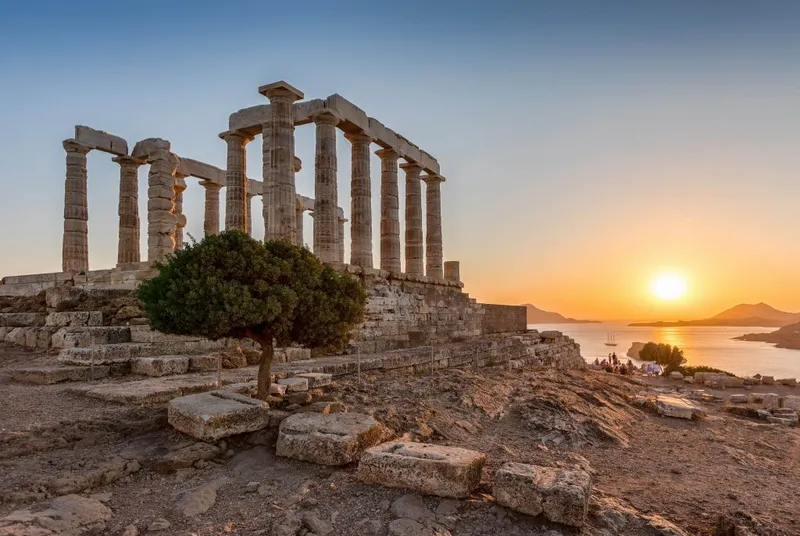 Temple of Poseidon and Cape Sounio Landscape